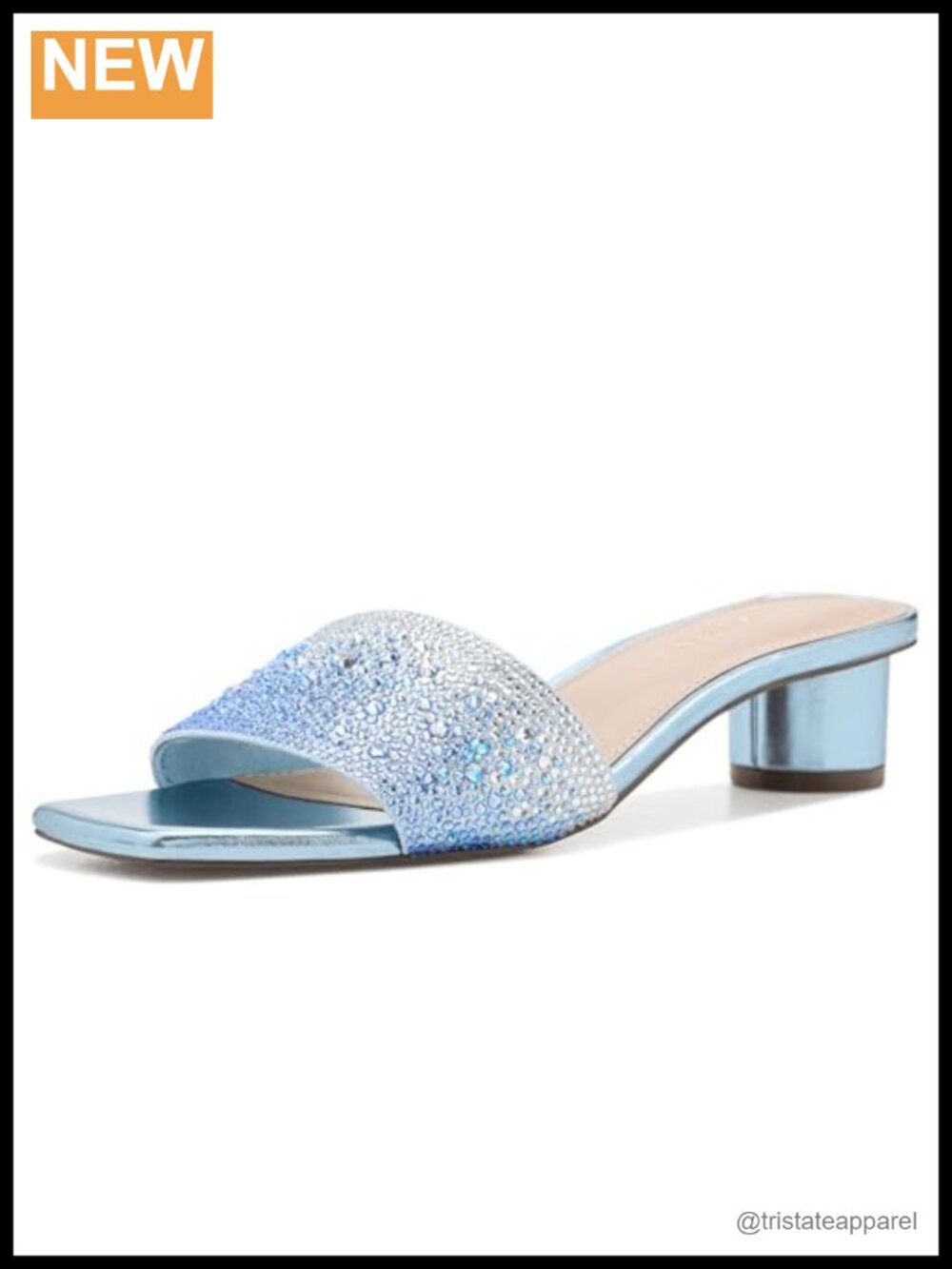 Square Toe Block Heel Slide Sandal With Polyurethane Upper
